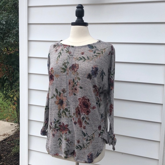 NWOT Floral Tie Sleeve Tunic - Picture 5 of 12
